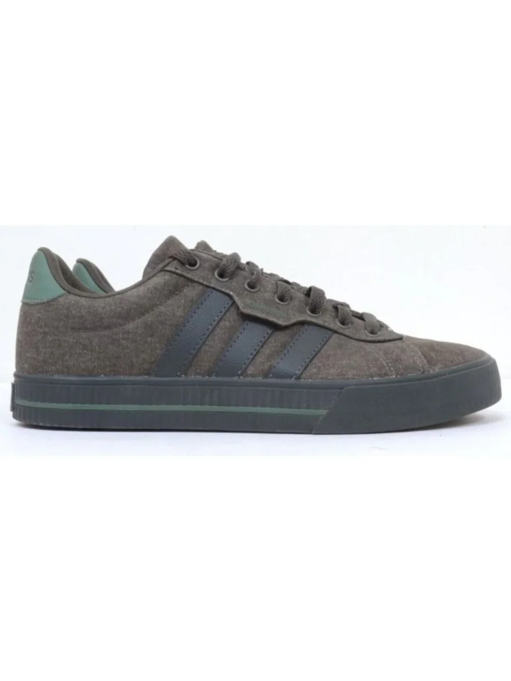 Adidas Mens 8.5 Neo Daily 3.0 'Dark Brown Black Olive Green' Canvas Sneakers